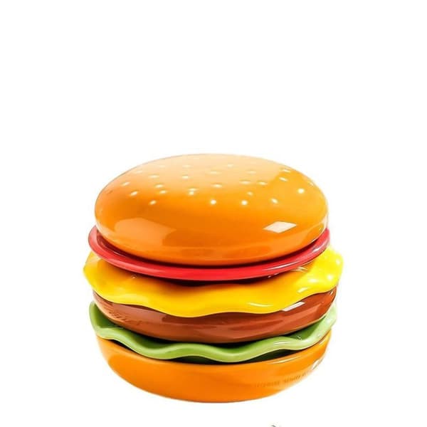6-pack stapelbart hamburgertallriksset, 6-lagers mattallrik one size