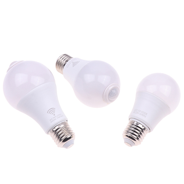 E27 PIR-liiketunnistinlamppu 5W 9W 15W LED-polttimo liiketunnistimella White light 9W induction