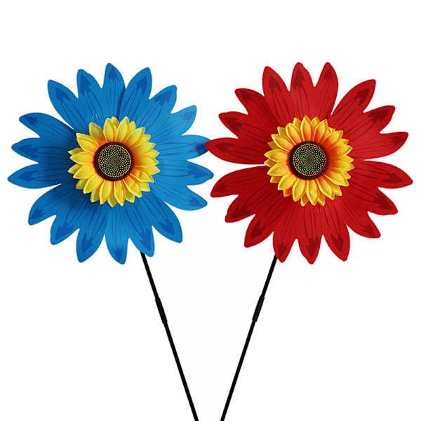 Sunflower Windmills Vindsnurrer For Home Garden DIY Kids Outd Red one size