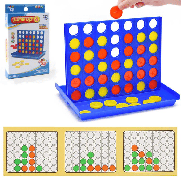 Sammenfoldelig Connect 4 In A Line Brætspil Børneuddannelse Blue one size