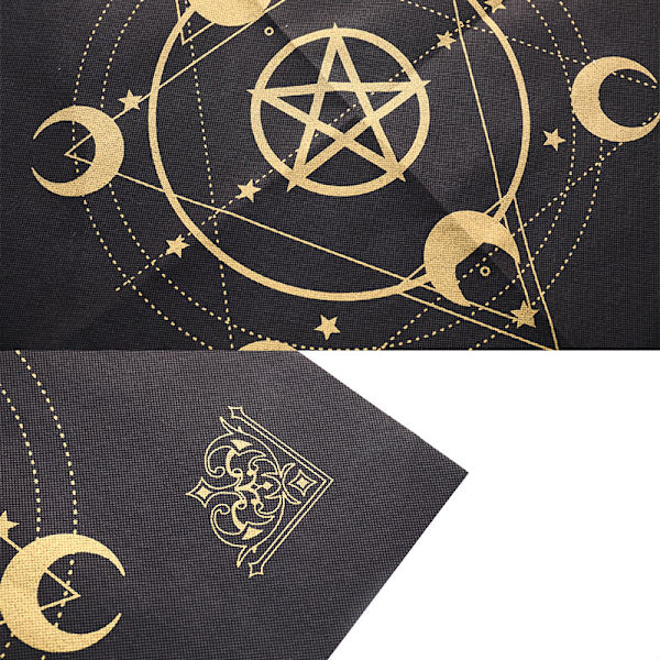 Tarots Dug Triple Moon Pentagrams Pagan Alter Cloth Flan Style 2 B