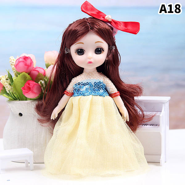17 cm dukke med tøj Sko DIY Movable s Princess Figur Gave Multicolor A18