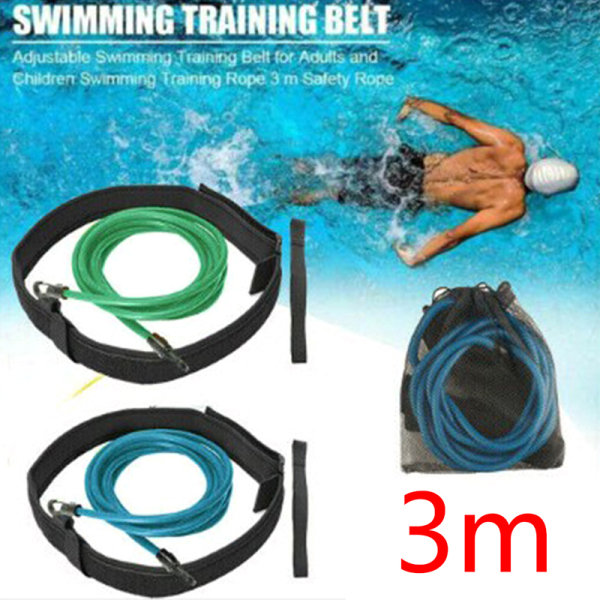 Justerbar svømmetræningsmodstand Elastisk bælte sikkerhedsreb Tr Blue