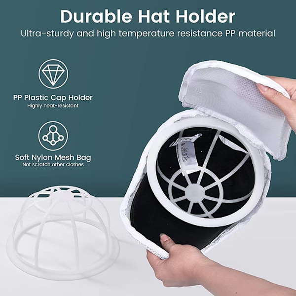 Ny Diskmaskin Hat Wash Protector Baseball Hat Washer Baseball White 1PC