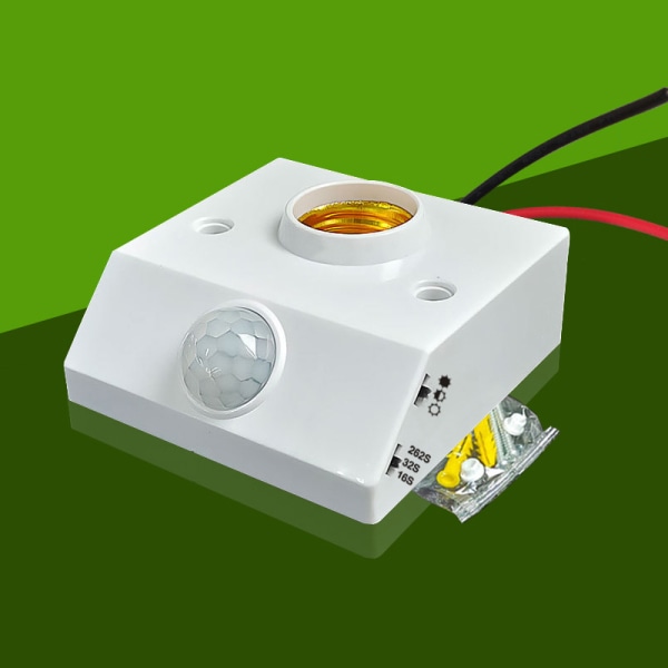 AC85-265V Automatisk infrarød IR-sensorlampeholder L White onesize