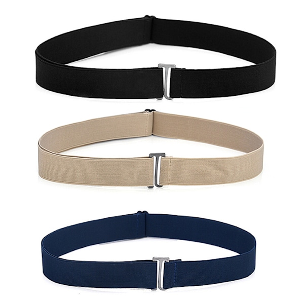 Usynlig beltespenne Plast Elastisk belte Dame Menn Justerbar Dark blue 3*105cm