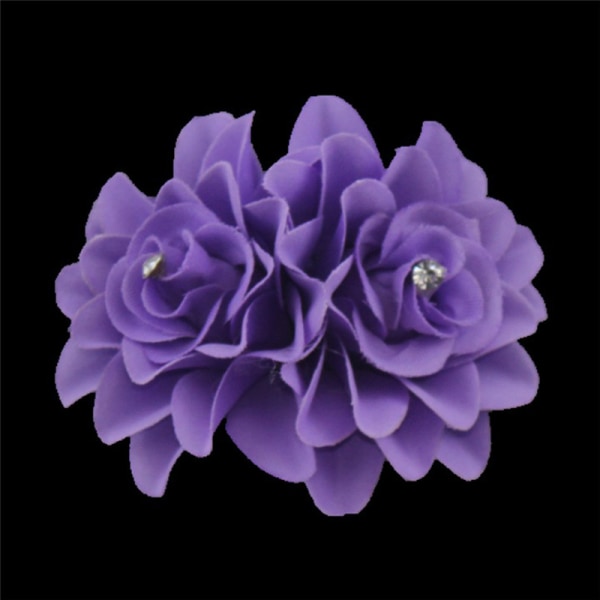 2st Dammode Blomma Hårklämma Hårnål Brudbröllop Par Light Purple 2pcs