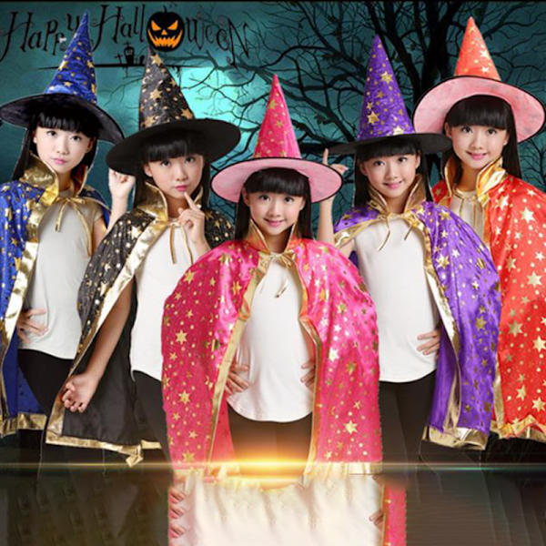 2 kpl/settiä Lasten lasten Halloween-asu Noita Viitta Viitta ja Pink