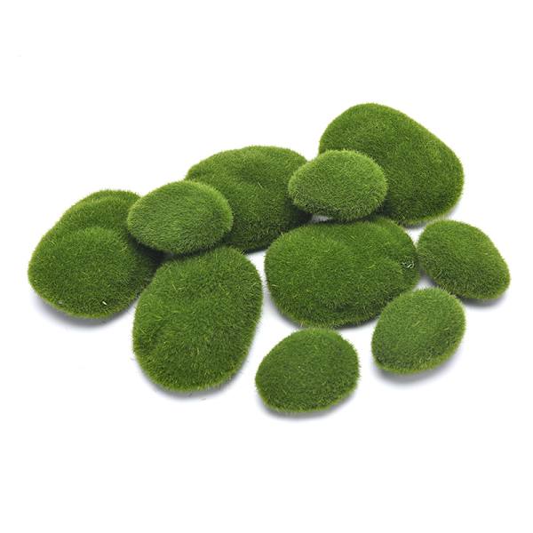 20 kpl 3-kokoinen keinotekoinen sammalkivi, kivivihreä sammalpäällysteinen tee-se-itse green one size