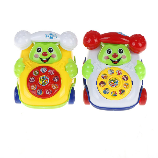 1Pc babyleker musikk tegneserietelefon pedagogisk utviklingsbarn Red one size