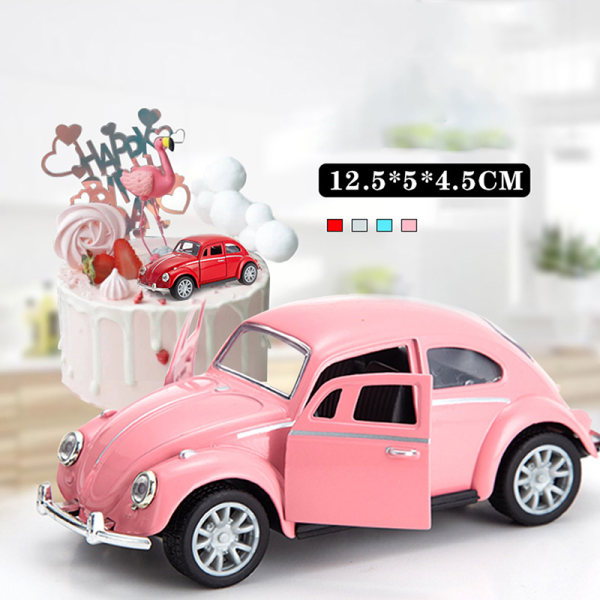 1:32 Retro Vintage Beetle Pull Back Bilmodel Legetøj Børnegave Pink 1pc