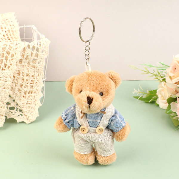 Plushbjörn Klädaccessoar Hängande Docka Nyckelring Bilväska Nyckel A