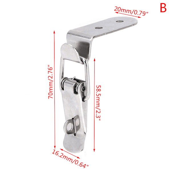 90 grader Duck-mouth Spänne Krok Lås Fjäder Drag Toggle Spärr Silver B