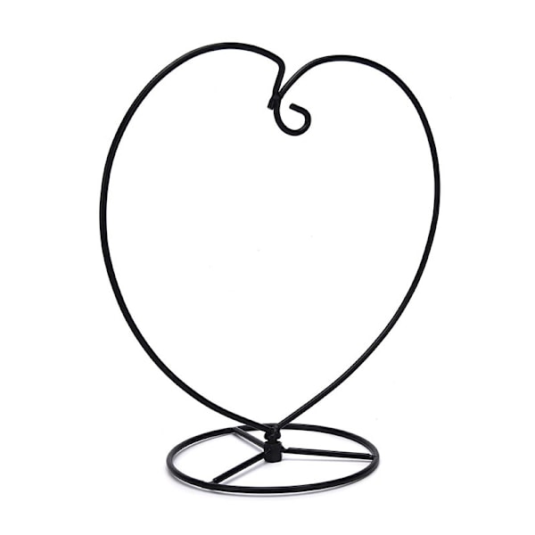 Svart hjärtformad järnhängande glasvas Terrariumställ Hol Black one size