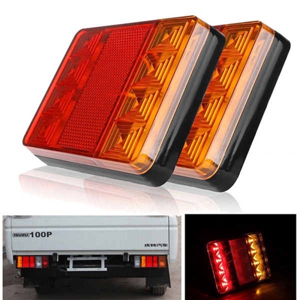 2 Stk Vandtæt 8 LED Trailer Lys Bag Baglygte 12V DC Bil T Red 2pcs