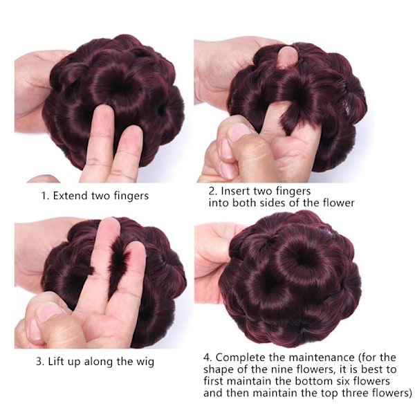 Syntetiskt Hårsnodd Bud Hårclips För Kvinnor Hästsvans Klämma brownish black