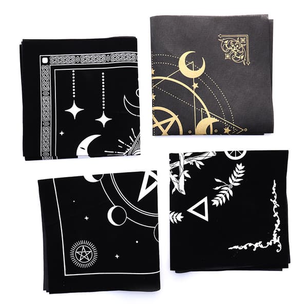 Tarots Duk Triple Moon Pentagrams Pagan Altar Cloth Flan Style 1 A