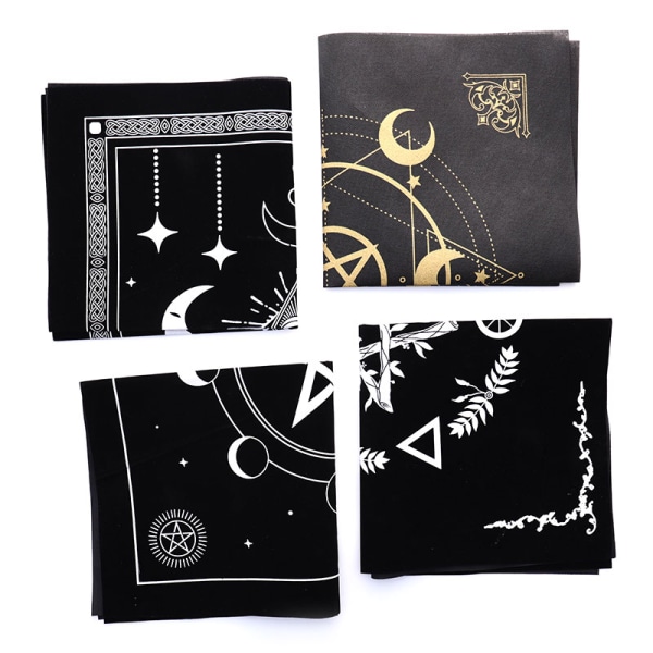 Tarots Duk Triple Moon Pentagrams Pagan Altar Cloth Flan Style 2 B