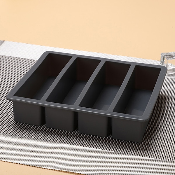 1 st 4 rutnät långremsa silikoniskuber fyrkantig form DIY C Gray onesize