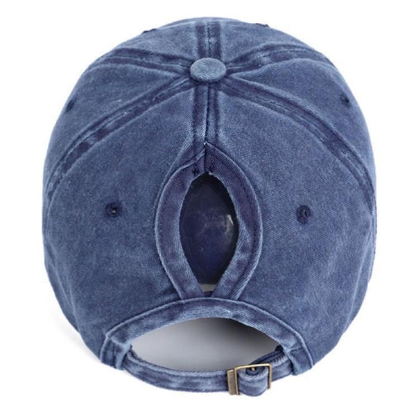 Vintage hästsvans cap Dam Justerbar Snapback Hat Summa Black onesize