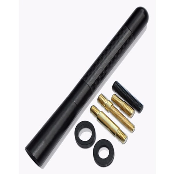 4,7 tommer Universal bilantenne Carbon Fiber Radio FM Antenne Bl Black one size