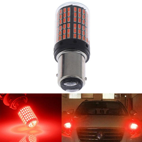 2Pc 1157 LED Röd Canbus 3014 144-SMD Bil Blinkers Bromsljus Red 2Pcs