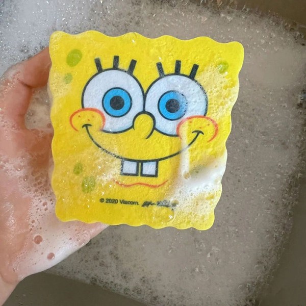 Tegneserie svampeopvaskemaskine SpongeBobs Magic Wipe Svampblok K Yellow one size