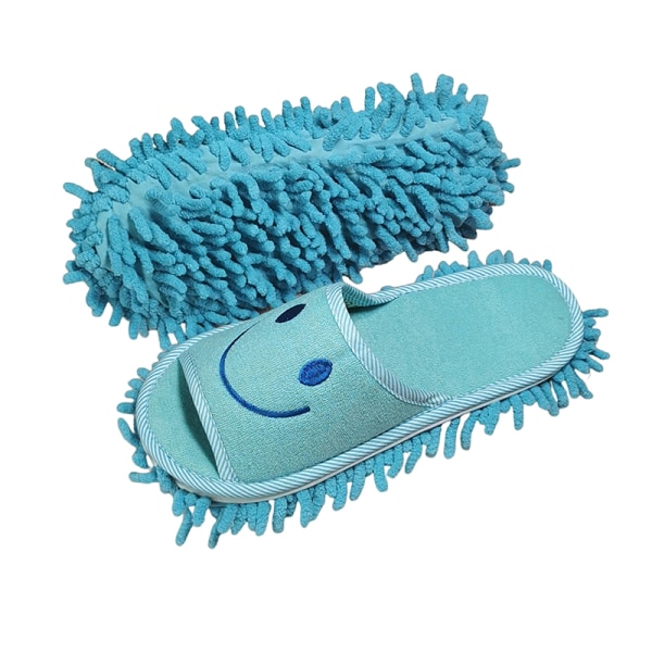 Smile Face Mopping Tøfler Vaskbar Rengjøring Gulv Dust Sli Gray OENSIZE