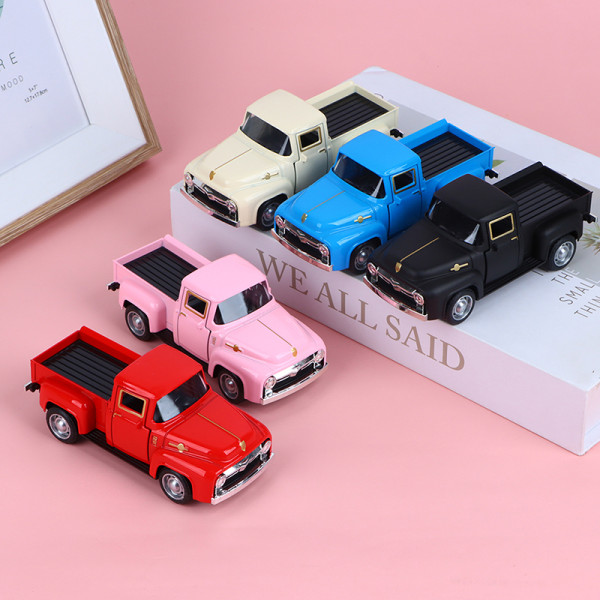 Klassisk pickup bil 1/32 Skræmmemodel Simulering Legering Diecasts P Pink One size