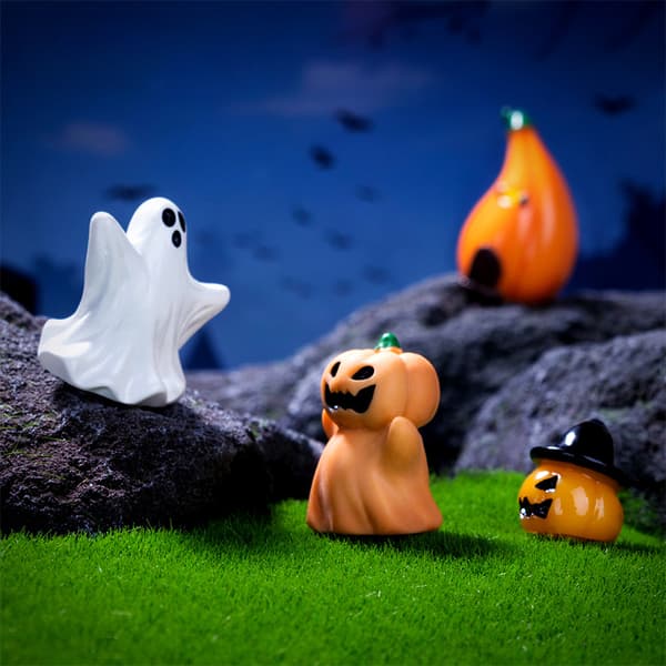 Halloween Græskar Spøgelse Mikro Landskabsfigurer e Små Ornamenter A2