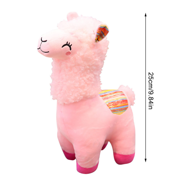 Smile Stripe Alpakka Lama Plysjdyr Leketøy Utstoppet Dukke Barn T Blue 25cm