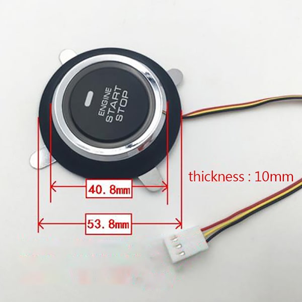 12V Auto Ersättningsbil Motor Start Stopp Tryckknapp Tändning Black one size