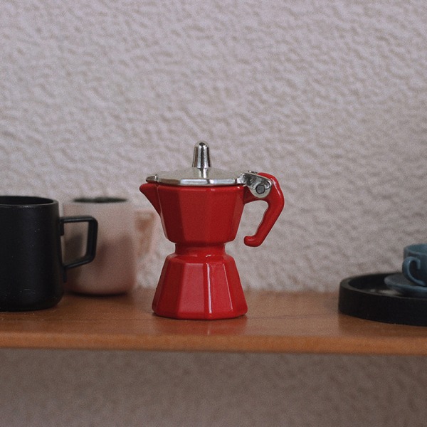 Miniature Scene Toy Simulation Mini Coffee Pot Dollhouse Coffee Red ONESIZE