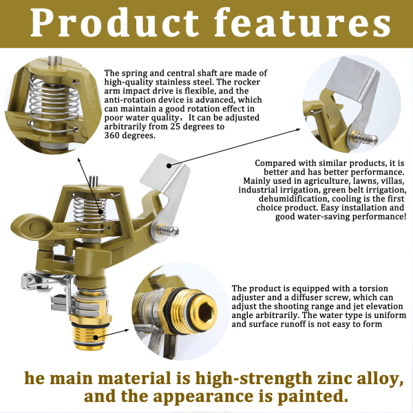 Impact Sprinkler i messing one size