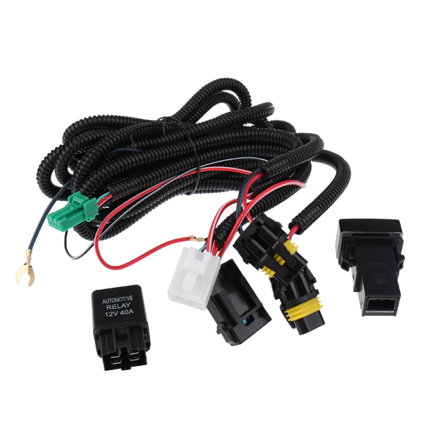 H11 Tåkelys Ledningsnettuttak Lednings LED-indikatorer Bryter Black Onesize