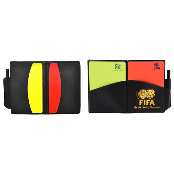 Fodbold fodbolddommerkortsæt Advarselsdommer rød og gul color B one size