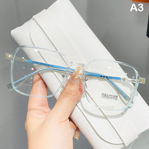 Anti Blue Light Glasses Naisten Miesten Big Frame Läpinäkyvät silmälasit A3 one size