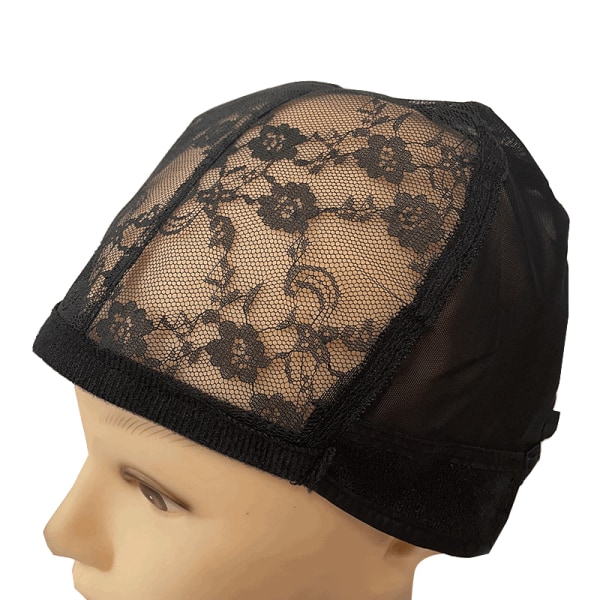 Blondeparykk Cap U Del Cap 56cm Med justerbare stropper Stretch Bla one size