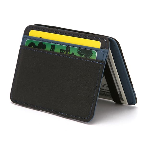 Magic plånbok för män för män, clips Elastiskt band Small Cash Blue