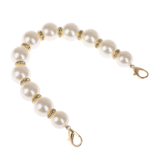1 stk Faux Pearl Taske Strap Beaded Bælte Håndtag Kæde Dame Taske H one size