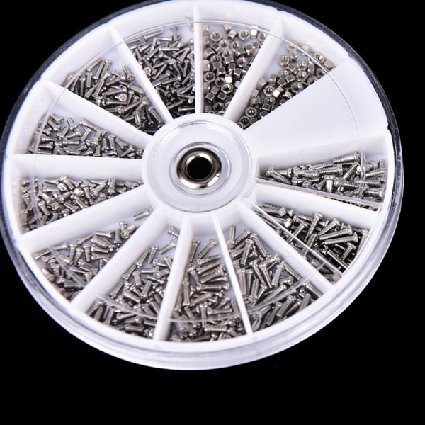 600st diverse fästelement Skruvar för watch glasögon urmake Silver 600Pcs