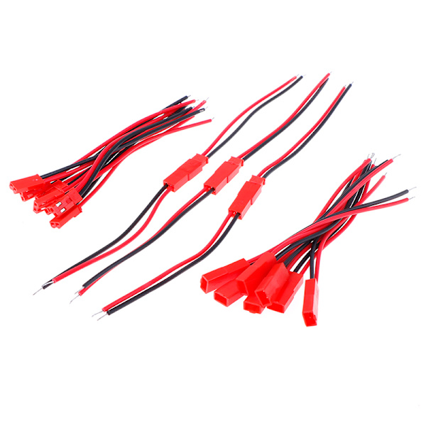 20 stk 2 Pin stik han hun jst stik kabel 22 awg ledning fo Onesize