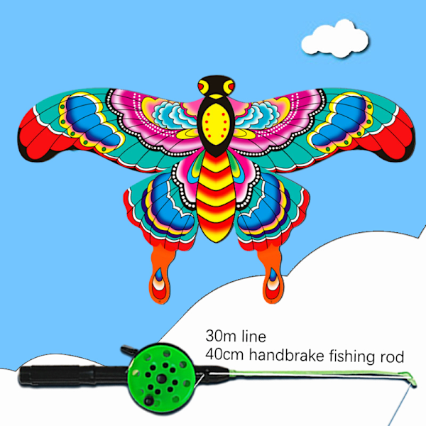 Flying Kite Toy Butterfly Mermaid Parrot Eagle Kite With Handle B