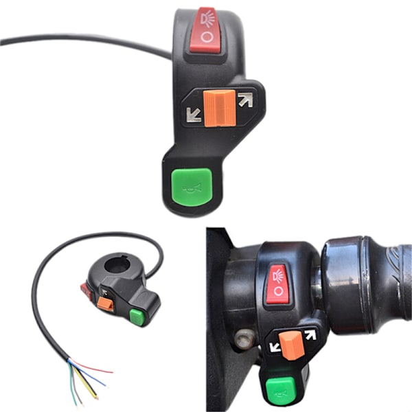 Universal 7/8'' Motorcykel ATV Cykelhorn Start On Off knap Ki Black One Size