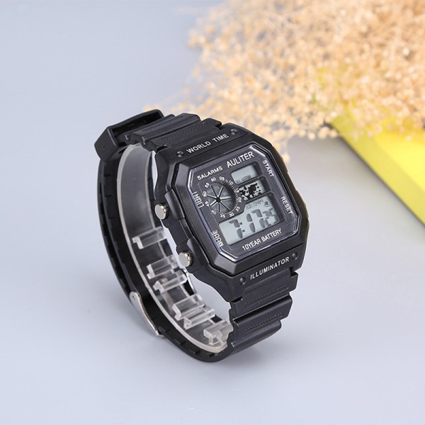 Digital Sports Luminous Chronograph, vanntett Slim Elect Black one size