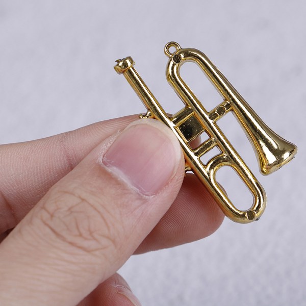 Mini plast musikinstrument Guld julgran hängande Xma Golden 7Pcs
