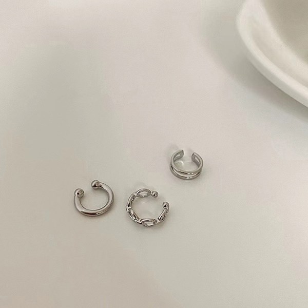 3 stk./sæt Clips Øreringe til kvinder Unisex Minimalistisk Mode Vogn One Size