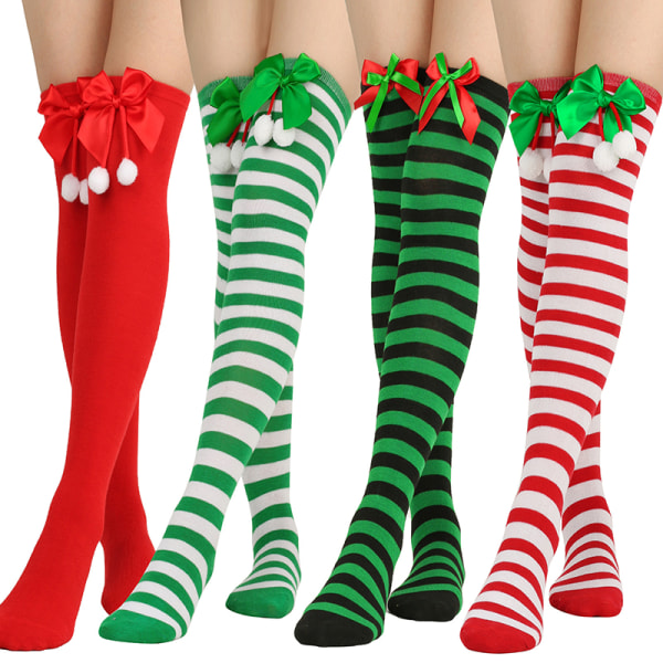 Julepynt Sokker Stripete Langstrømper Christmas Deco Multicolor A12