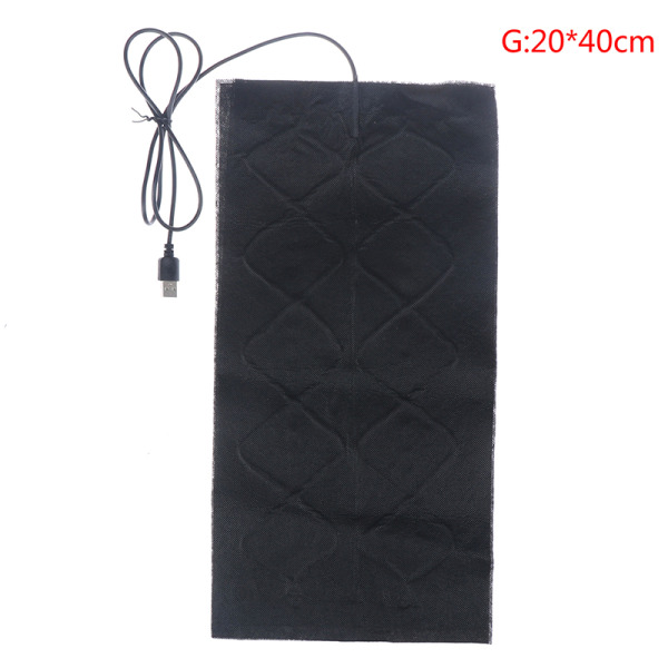 7 Storlek USB Warm Carbon Fiber Heated Pads Uppvärmd Jacka Coat Ves Black 20*24cm