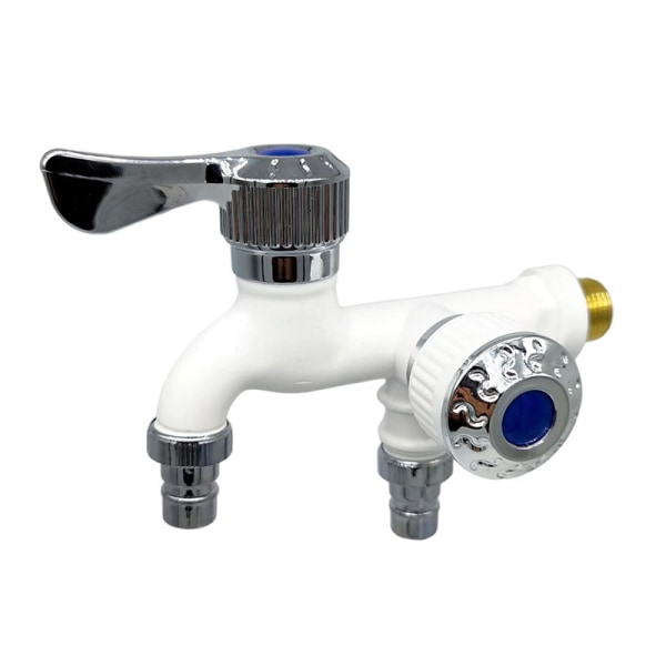 1/2" Universell grensesnittkran Dobbel uttak Dual Control Wate White One Size
